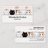 Niedliche Katzenküken Cartoon Doodle Visitenkarte (Vorne/Hinten)