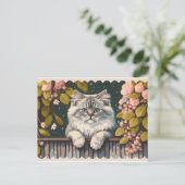 niedliche Katzenkunst Feiertagspostkarte (Stehend Vorderseite)