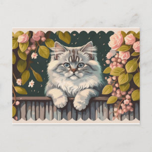 niedliche Katzenkunst Feiertagspostkarte