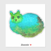 Niedliche Katzenkunstdarstellung Aufkleber (Blatt)