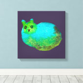 Niedliche Katzenkunstdarstellung Leinwanddruck (Insitu (Holzboden))