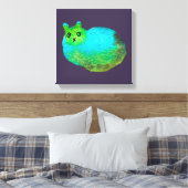 Niedliche Katzenkunstdarstellung Leinwanddruck (Insitu (Schlafzimmer))