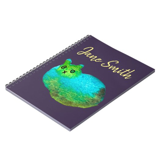 Niedliche Katzenkunstdarstellung Notizblock (Linke Seite)