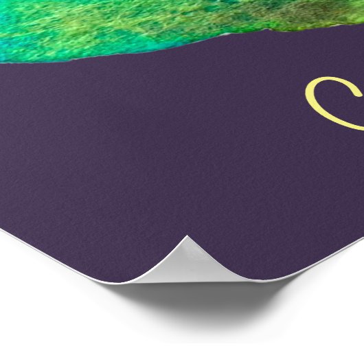 Niedliche Katzenkunstdarstellung Poster (Ecke)