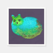 Niedliche Katzenkunstdarstellung Serviette (Vorderseite)