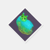 Niedliche Katzenkunstdarstellung Serviette (Ecke)