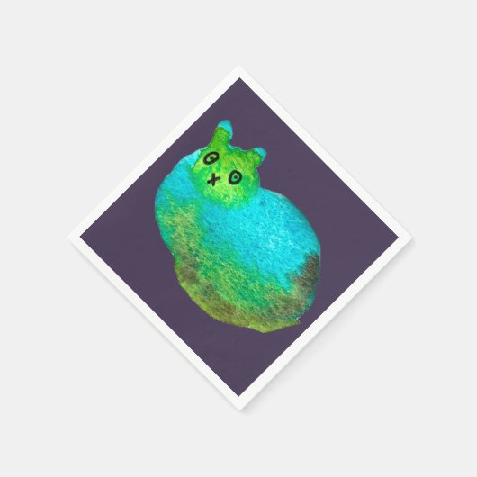 Niedliche Katzenkunstdarstellung Serviette (Ecke)