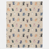 Niedliche Katzenleder Fleecedecke (Vorderseite)