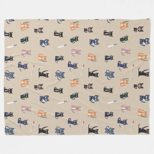 Niedliche Katzenleder Fleecedecke (Vorderseite (Horizontal))