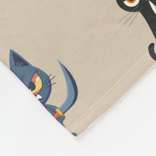 Niedliche Katzenleder Fleecedecke (Ecke)