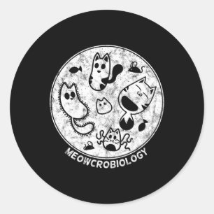 Niedliche Katzenleiden Bakterienmikrobiologie Runder Aufkleber