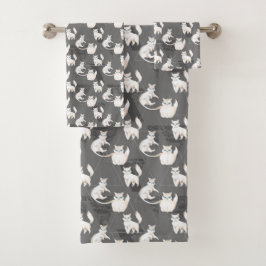 niedliche Katzenliebhaber Badhandtuch Set