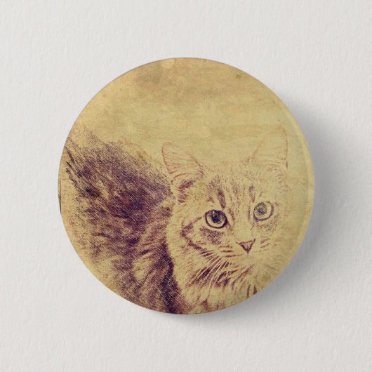 Niedliche Katzenliebling Button (Vorderseite)
