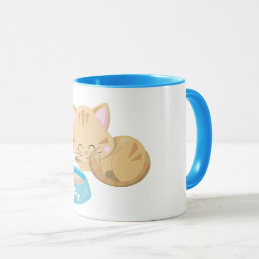 niedliche Katzenlust Fisch Katze lustige Mama Tasse (VorderseiteRechts)