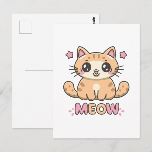 niedliche Katzenmabe Postkarte (Vorne/Hinten)