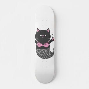 Niedliche Katzenmädchen-Silhouette - Rückenfarbe Skateboard