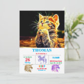 Niedliche Katzenmalerei Einladung (Stehend Vorderseite)