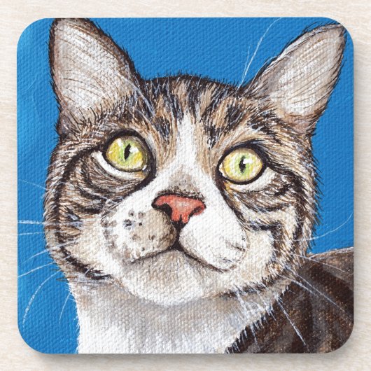 Niedliche Katzenmalerei Getränkeuntersetzer (Vorderseite)