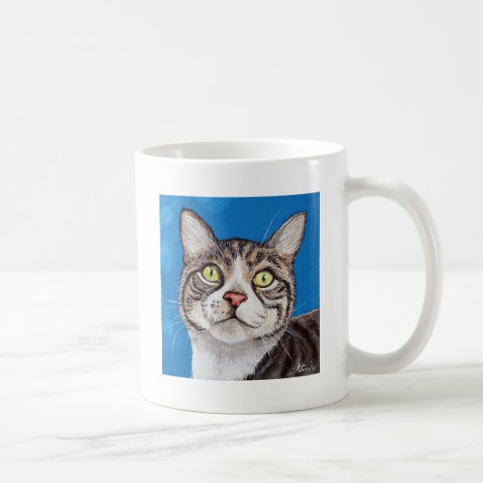 Niedliche Katzenmalerei Kaffeetasse (Rechts)