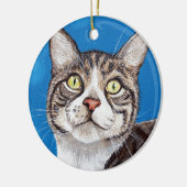 Niedliche Katzenmalerei Keramik Ornament (Links)
