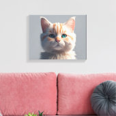 Niedliche Katzenmalerei Leinwanddruck (Insitu (Wohnzimmer))