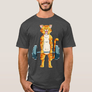 Niedliche Katzenmasterung Gewichtheben Todesschwan T-Shirt