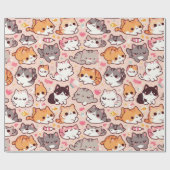 Niedliche Katzenmuster von Kawaii Geschenkpapier (Flach)