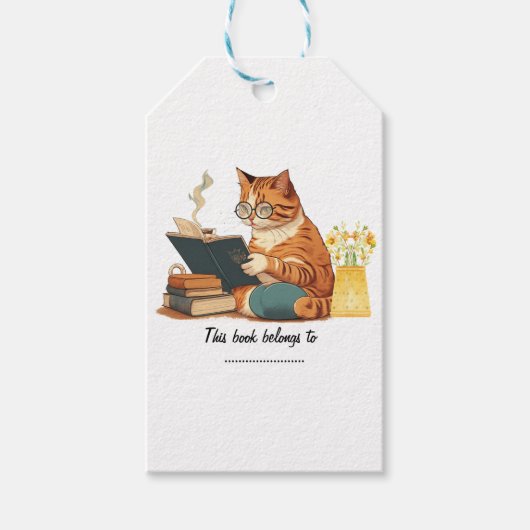 niedliche Katzenmutter las ein Buch und trank Kaff Geschenkanhänger (Vorderseite)