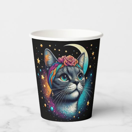 Niedliche Katzenpapiertasse! Pappbecher (Rückseite)