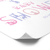 Niedliche katzenpastellfarben Kinderdusche Begrüßu Poster (Ecke)