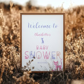 Niedliche katzenpastellfarben Kinderdusche Begrüßu Poster