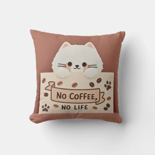 Niedliche Katzenpasten und Kaffeebohnen Kissen