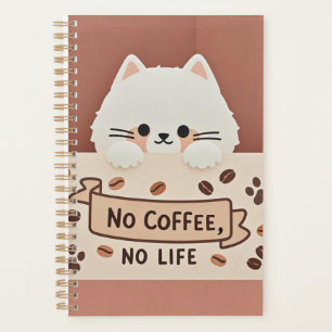 Niedliche Katzenpasten und Kaffeebohnen Planer