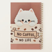 Niedliche Katzenpasten und Kaffeebohnen Planer (Rückseite)
