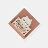 Niedliche Katzenpasten und Kaffeebohnen Serviette (Ecke)