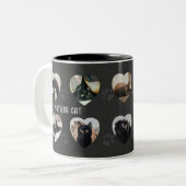 Niedliche Katzenpaw druckt Pet Foto Collage Kaffee Zweifarbige Tasse (Vorderseite Links)
