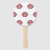 Niedliche Katzenpfoten "MEOW" Kalligraphie - Adora Fächer (Rückseite)