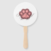 Niedliche Katzenpfoten "MEOW" Kalligraphie - Adora Fächer (Vorderseite)