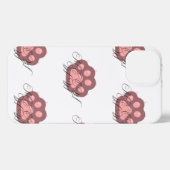 Niedliche Katzenpfoten "MEOW" Kalligraphie - Adora iPhone Hülle (Rückseite (Horizontal))