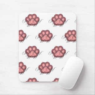 Niedliche Katzenpfoten "MEOW" Kalligraphie - Adora Mousepad