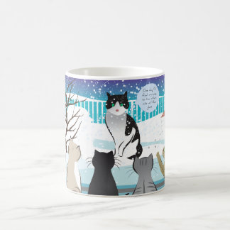 Niedliche Katzenprint-Tasse (Aqua) Kaffeetasse