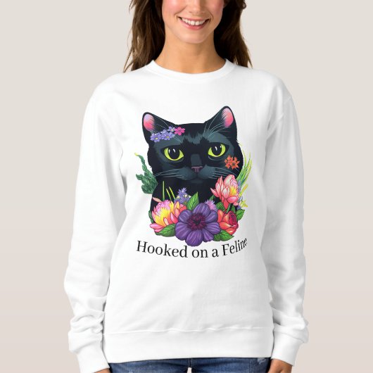 Niedliche Katzenpuppe Blume Blütenkatze Mama Sweatshirt (Vorderseite)