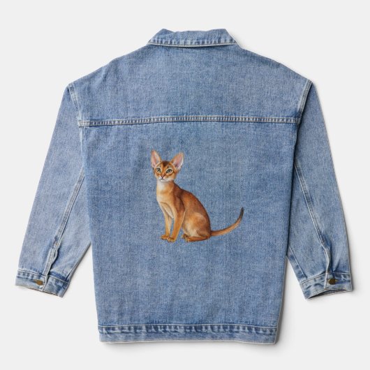 Niedliche Katzenrassen einschließlich einer Abessi Jeansjacke (Rückseite)