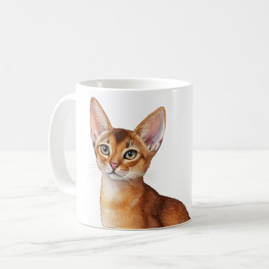 Niedliche Katzenrassen einschließlich einer Abessi Kaffeetasse (Vorderseite Links)