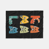 Niedliche Katzenschrift Positiv Fleecedecke (Vorderseite (Horizontal))
