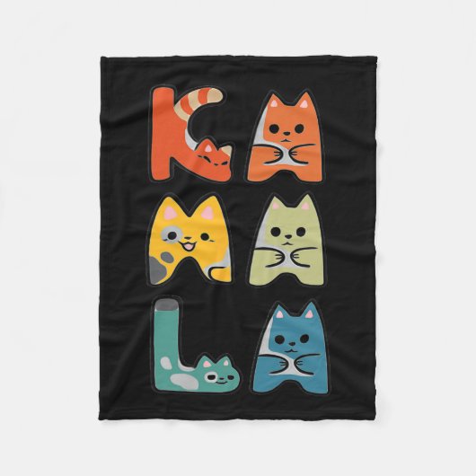 Niedliche Katzenschrift Positiv Fleecedecke (Vorderseite)