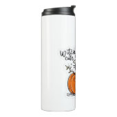 Niedliche Katzenschwarze im Kürbis mit Hexe, Class Thermosbecher (Nach links gedreht)