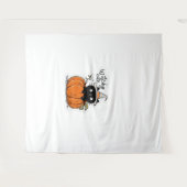 Niedliche Katzenschwarze im Kürbis mit Hexe, Class Wandteppich (Vorderseite (Horizontal))