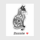 Niedliche Katzenskizze II Aufkleber (Blatt)