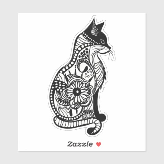 Niedliche Katzenskizze II Aufkleber (Blatt)
